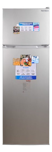 Heladera Con Freezer Ciclica 300l Telefunken Hd300 Silver Color Plateado