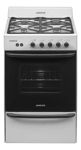 Cocina A Gas Longvie 13331bf 56cm Blanca Cajón Parrilla Blanco