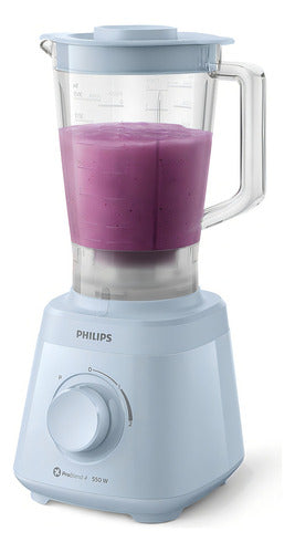 Licuadora Philips Hr2129/50 Jarra Plastica De 550w Blanco Celeste