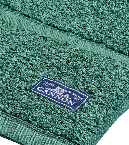 Juego Toalla Toallón Liso Cannon 520 Gramos Algodón Color Verde Oscuro Lisa
