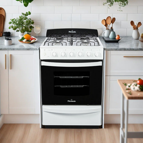 Cocina Multigas Florencia 5536 Blanca De 4 Hornallas Clase A Blanco