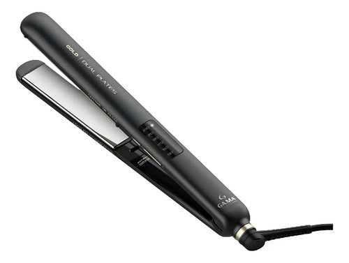 Planchita De Pelo Gama Led Dual Plates Gold Digital Ceramic Negro