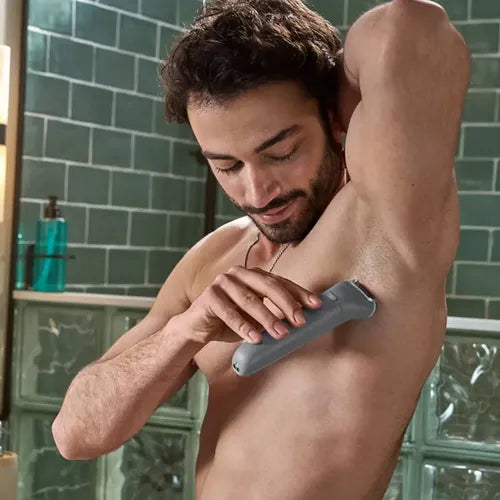 Philips Body Groomer 3000 Series Con El Sistema De Afeitada De Triple Protección, Peines Recortadores Bidireccionales, Uso En Seco Y Húmedo, 60 Minutos De Uso, Inalámbrica Mod. Bg3470/15 Gris