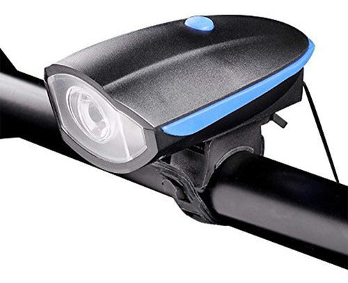 Luz Led Frontal Para Bicicleta Recargable De 250 Lumens Color Celeste