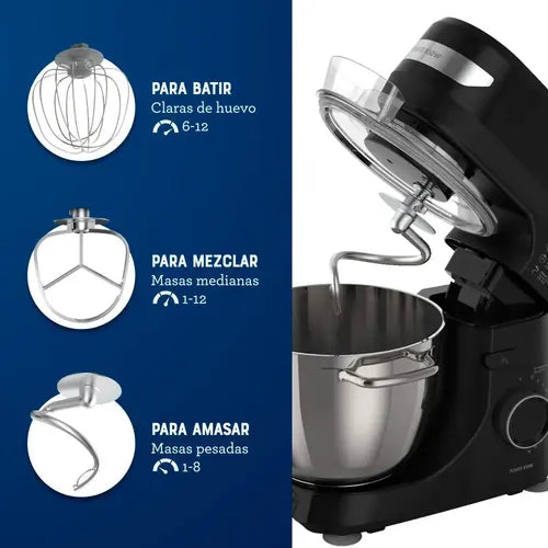 Batidora Planetaria Oster Osfpstsmpl2b Bate Mezcla Amasa Negro 60 Hz