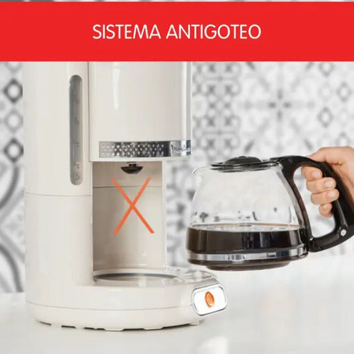 Cafetera De Filtro Moulinex Soleil Fg381a10 1,25l Color Marfil Blanco