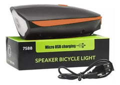 Luz Led Frontal Para Bicicleta Recargable 250 Lumens Naranja Naranja
