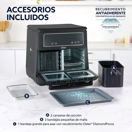 Freidora De Aire Oster Staf11mcddfar 11 Litros Flex Negra - Negro