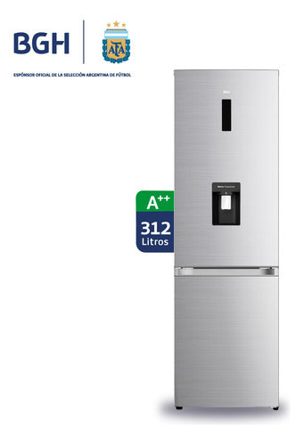 Heladera Combi Inverter No Frost Bgh Brc330i1a Inox 312lts Gris