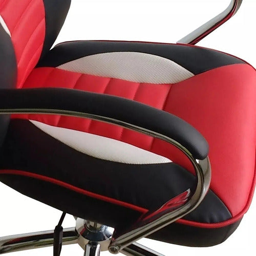 Silla Gamer Vivendi Oc065 Rojo Con Reclinación Y Altura Ajustable Ecocuero - Polipropileno