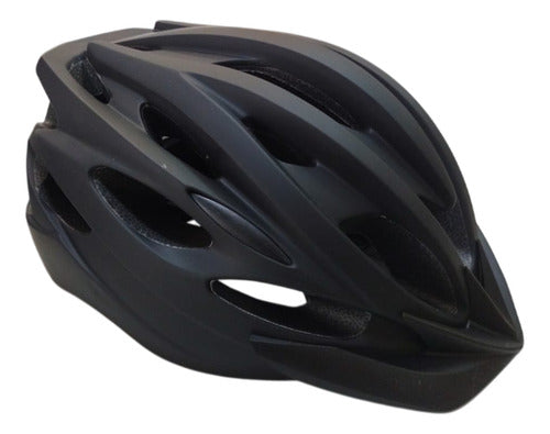 Casco Bicicleta Tm Con Ventilación Visera Luz Seguridad Talle L Negro