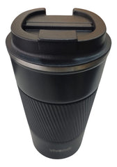 Vaso Termico Acero Inox Con Tapa Frio Calor Vivendi Negro Negro Lisa