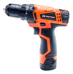 Taladro Atornillador Inalámbrico De 10mm Daewoo Dacd1210 12v + 1 Batería De 1.3ah Naranja
