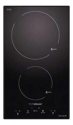 Anafe Inducción Empotrable Ormay Smart Cook I2 2 Focos Táctil 3600w Negro