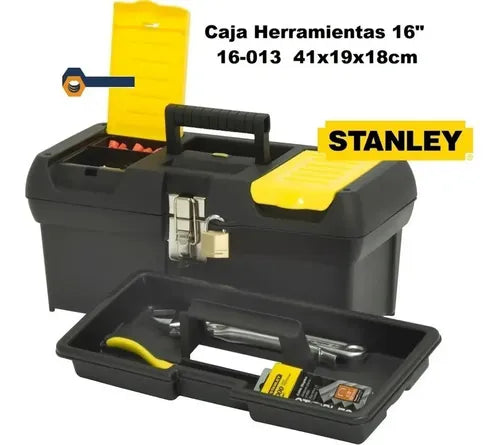 Caja De Herramientas Stanley 16  Series 2000 De Plástico 20.6cm X 40.3cm X 18.1cm Negra Y Amarilla Negro/amarillo