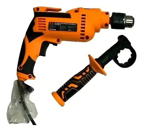 Taladro Percutor Tpl600-8 600w 13mm Variable Cable Lusqtoff Color Naranja