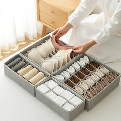 Set Por 4 Organizadores De Cajones Vivendi Ropa Interior Gris