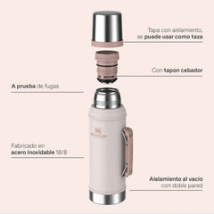 Termo Stanley 950 Ml Con Manija Pico Cebador Original Celeste