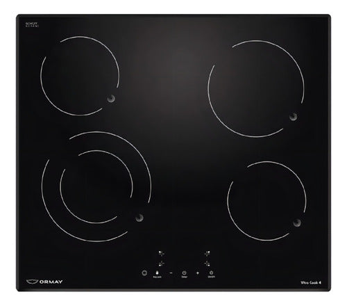 Anafe Eléctrico Vitroceramico 4 Hornallas Ormay Vitro Cook 4 Color Negro