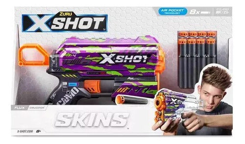 Pistola Lanza Dardos Zuru X Shot Skins Flux Crucifier Violeta