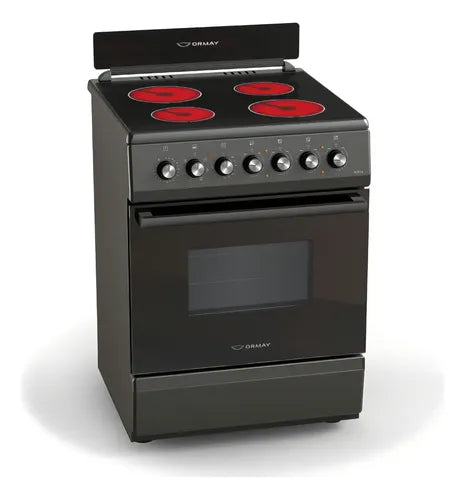 Cocina Eléctrica Ormay Ultra Negra Con 4 Hornallas Y Horno De 64l Negro