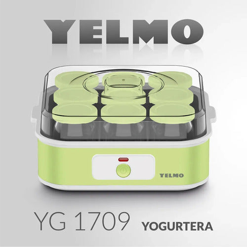 Yogurtera Electrica Yelmo Yg-1709 20w Acero Inoxidable 9 Jarros 180ml 1.62l 20w Verde