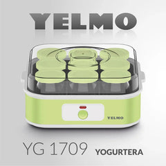 Yogurtera Electrica Yelmo Yg-1709 20w Acero Inoxidable 9 Jarros 180ml 1.62l 20w Verde