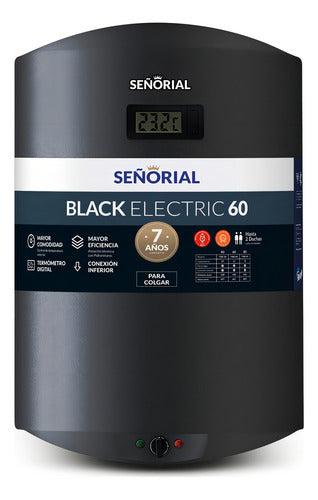Termotanque Eléctrico Señorial Black Tsbe-60 Negro 60 L