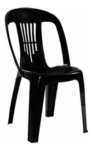 Silla Plastica Apilable Jardin Garden Life Antonella Negra Negro