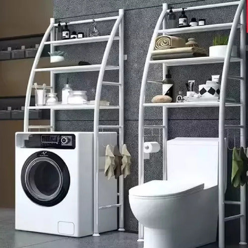 Estanteria Organizador Baño Lavarropas 3niveles Metal Blanco Blanco