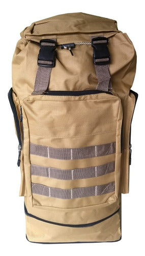 Mochila Camping Trekking Outdoor De 70 Lts Marron Tio Musa Marrón Claro