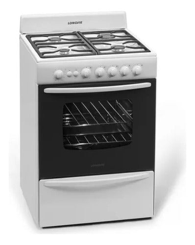 Cocina A Gas Longvie 13601bf Blanca De 60cm Eficiencia A Blanco