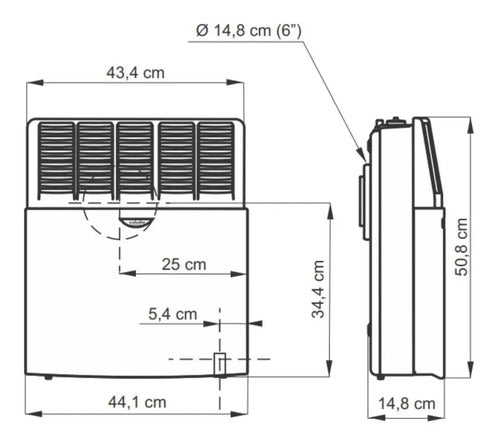 Calefactor A Gas Eskabe 3000 T/b S21 Piezoelectrico Clase A Marfil