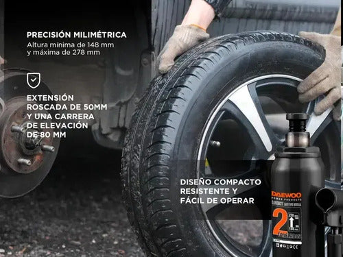 Crique Hidraulico Botella Daewoo 2 Toneladas Reforzado