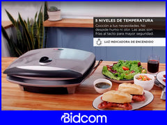 Parrilla Eléctrica Atma Grill Antiadherente 1400w Gris