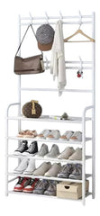 Perchero Multifunción Para Zapatos Sombreros 168cm Blanco Blanco