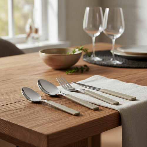 Set De Cubiertos Carol Juego X 16 Piezas Acero Inox - Gris