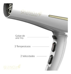 Secador De Pelo Ga.ma Bora + Planchita Elegance Led Quinoa Blanco