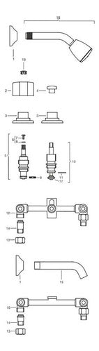 Griferia Ducha Fv 0103/b1p Arizona Con Plateado Brillante