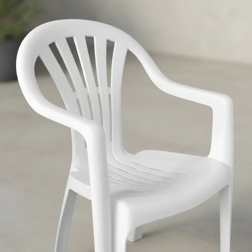 2 Sillas Plasticas Apilables Interiores Exteriores Tm H:100k Blanco Lisa