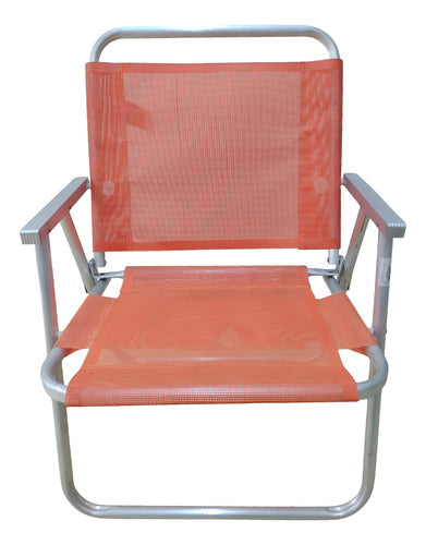 Reposera 1 Posición Playa Aluminio Botafogo Naranja H130kg Naranja