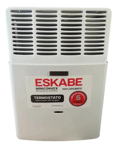 Calefactor A Gas Sin Salida Miniconvex Eskabe 3000kc S21 Mx3 Blanco
