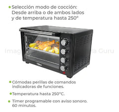 Horno Eléctrico Liliana A0600 60lts 250º 2400w C/convección Color Negro