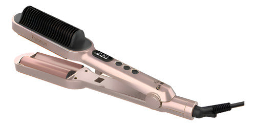 Planchita De Pelo Ga.ma Waver Y Brush Keration Led T220c Cts Rosa