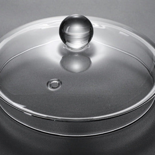 Olla De Vidrio Transparente Con Tapa Coccion 3l Tm 12122 Blanco