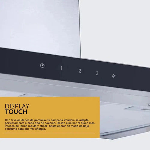 Campana Para Cocina Vondom De Pared Con Frente Negro Y 60 Cm Plateado Y Negro