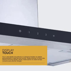 Campana Para Cocina Vondom De Pared Con Frente Negro Y 60 Cm Plateado Y Negro