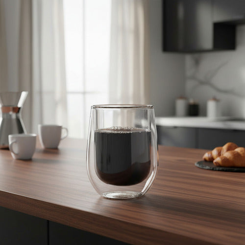 Vaso De Vidrio Con Doble Pared 2 Unidades Carol 200cc Transparente