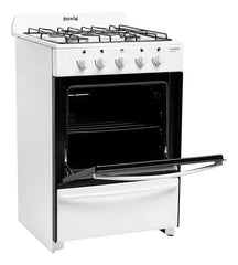 Cocina Escorial Master Classic A Gas Natural 4 Hornallas Blanca Puerta Con Visor Blanco