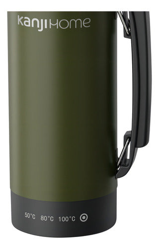 Termo Eléctrico T-mate 1 Litro Tapa Mate Y Bombilla Color Verde Kanjihome